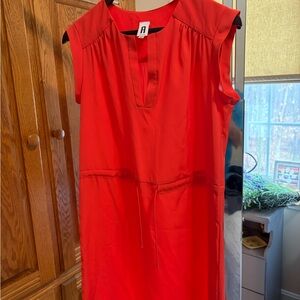 Sea New York Red Sleeveless Drawstring Midi Dress